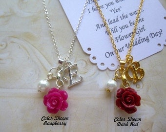 Personalized Flower Girl Necklace, Personalized Bridesmaid Necklace, Personalized Bridesmaid Jewelry, Children's Personalized Jewelry