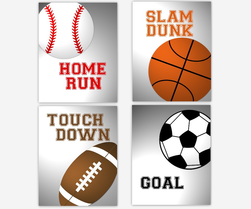 Sports Wall Art Boy Room Wall Decor Baby Boy Nursery Wall Art