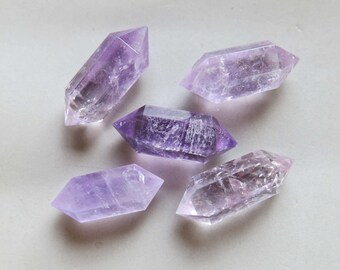 Handmade Polished Natural Amethyst Double Terminated Point - B1345