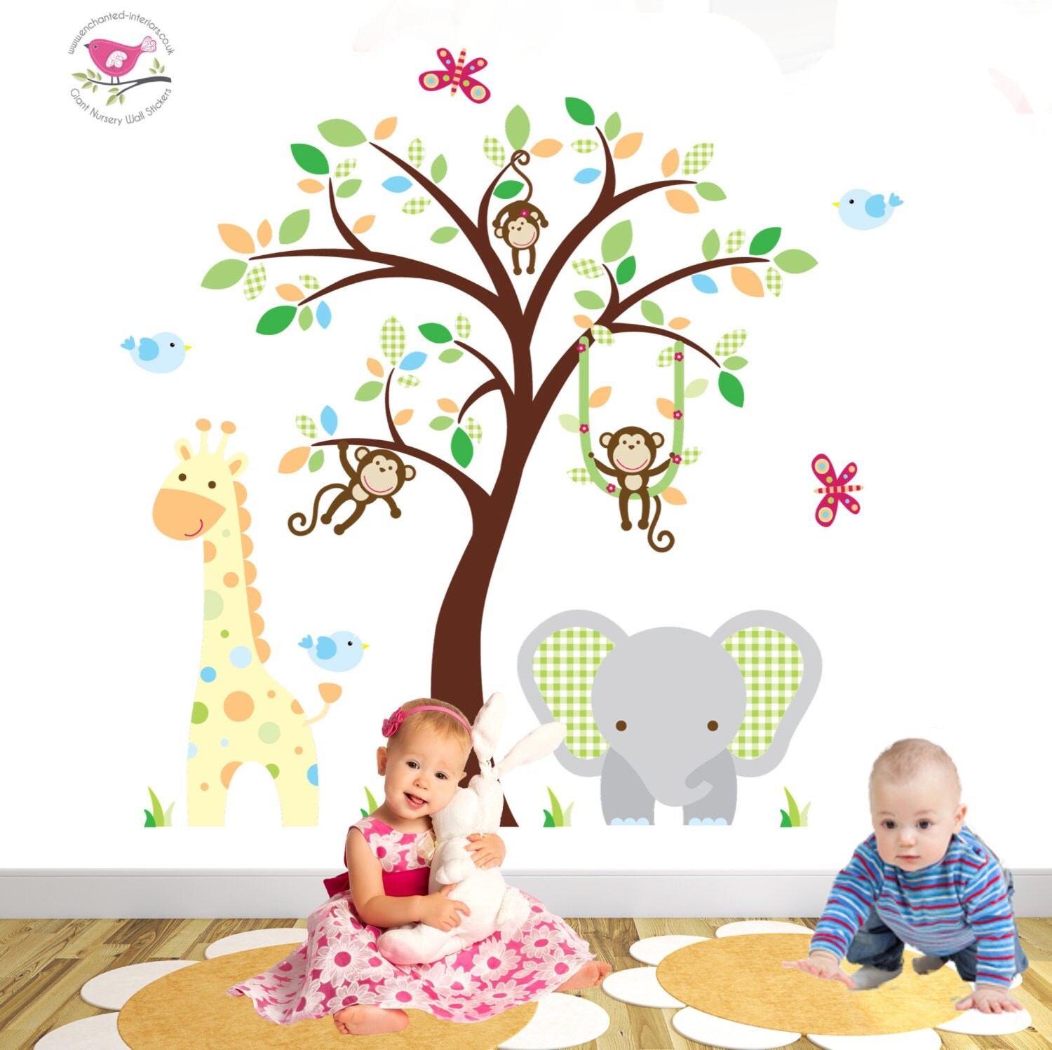 Jungle Decal Gender Neutral Nursery Decor feat. cheeky