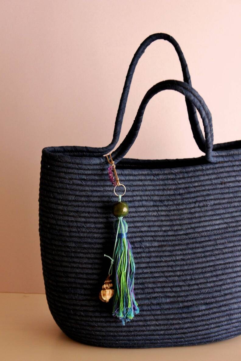 Blue Jeans Basket Bag Monochrome Basketbag Summer BohoChic