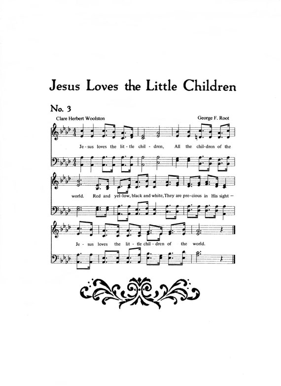 Jesus Loves the Little Children Hymn Digital Sheet Music Home