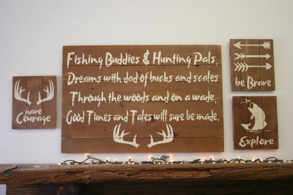 Fishing Buddies And Hunting Pals Pallet Sign Fathers Day Gift