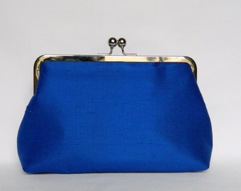Cobalt Blue Clutch, Silk Clutch, Bridal Clutch, Cobalt Blue Wedding Clutch, Bridesmaids set, Bridesmaids Clutch, Cobalt Blue Evening Clutch