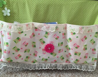 Owl Girls Bed Caddy, Girls bed caddy, Bed Caddy, Womens bedroom, Bed Organizer,