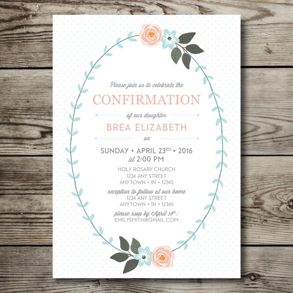 printable CONFIRMATION invitation by VallarinaCreative on Etsy