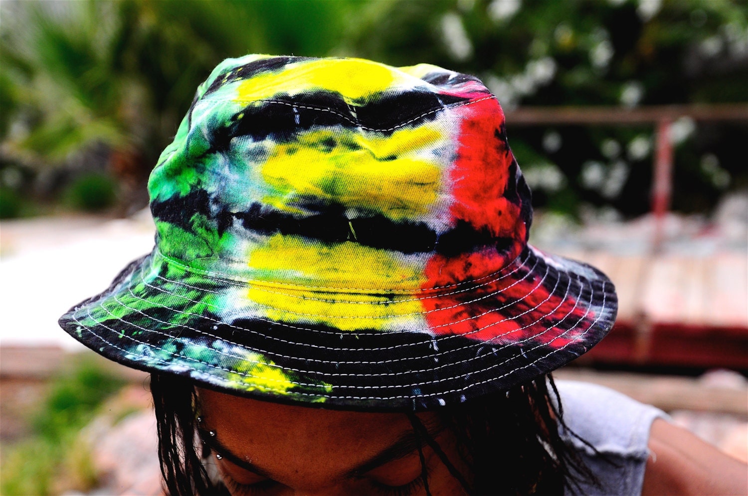 Tie Dye Rasta Bucket Hat Jamaica Hat Fisherman Hat