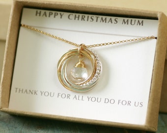 Gift for mother of the groom necklace, 6th anniversary gift for mom on wedding day gifts for mom from daughter - Lilia
