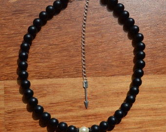 Hunger Games-inspired faux pearl necklace