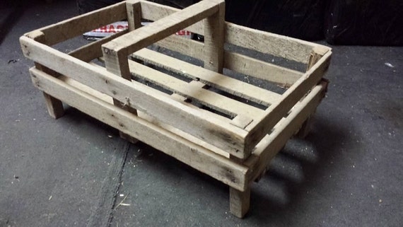 FRENCH Small Wooden Potato Pannier / Trug Vegetable Basket Display Case Crate Rustic cottage chic tray