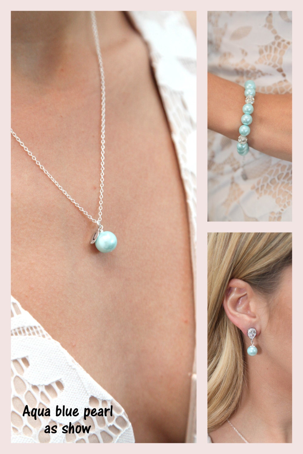 Mint blue aqua mint greenWedding Jewelry Bridesmaid Gift