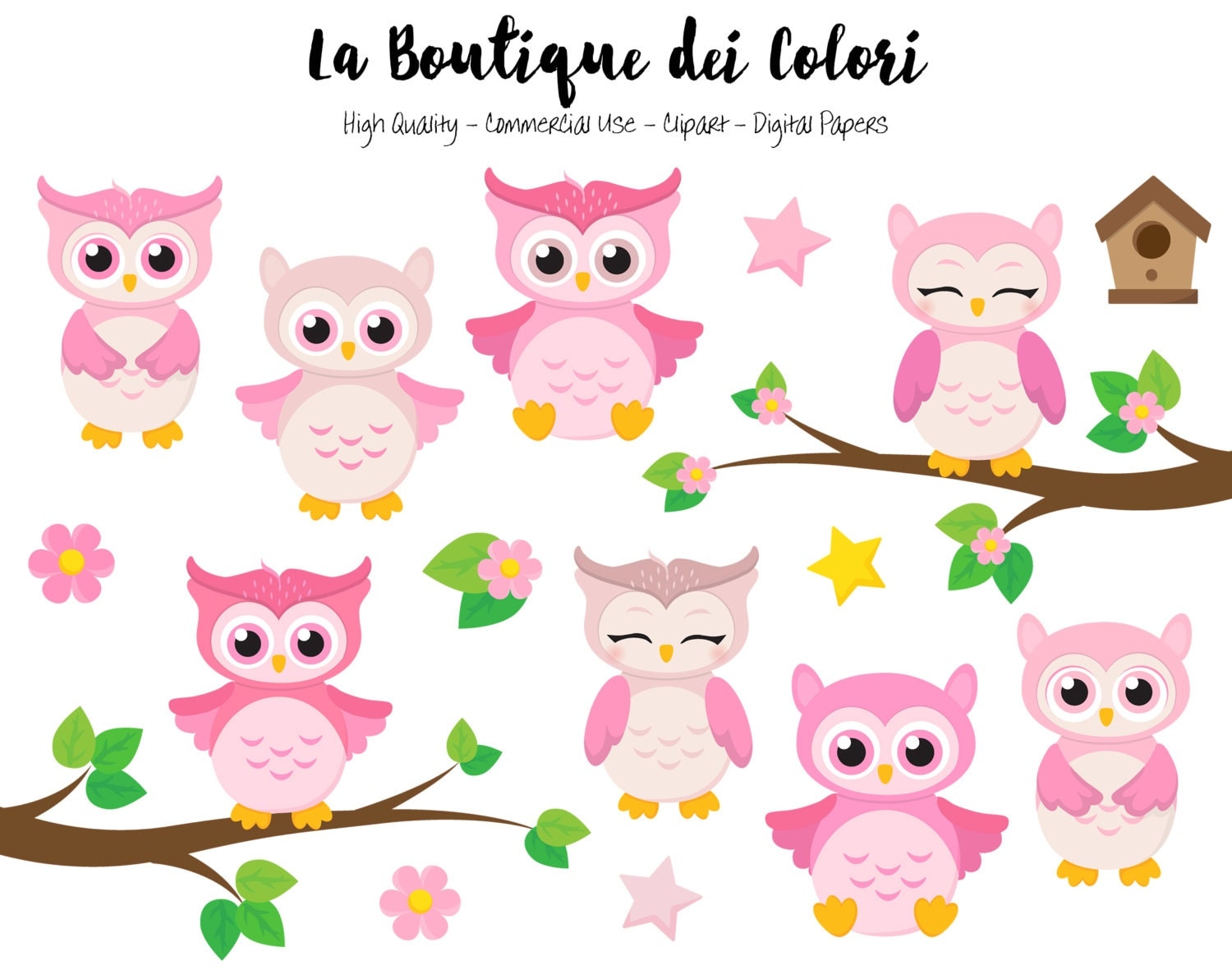 Download Pink Baby Owls Clipart Cute Graphics PNG Birds animals Its