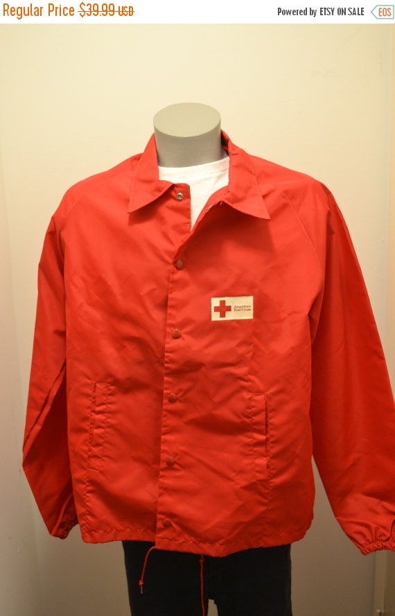BIG SALE 70s Red Cross nylon jacket Champion coat by BlancoBros