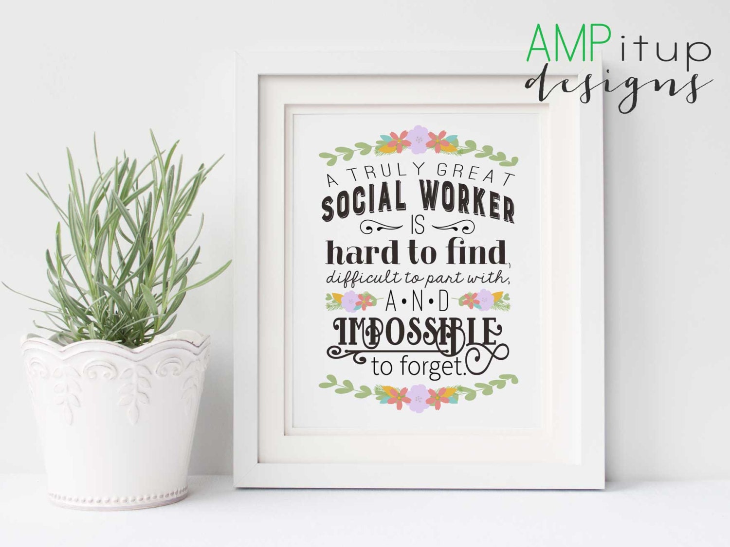 A Truly Great Social Worker Art Print Social Worker Gift