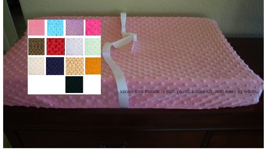 Minky Dot Changing Pad Cover 9 colors by SewCustomCorporation