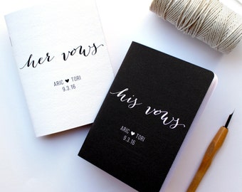 Set of Vow Books, Wedding Keepsake, Wedding Vow Booklet, Custom Vow Books, Custom Colours Available, Set of 2 Books