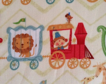 SALE - One Half Yard of Fabric Material - Circus Train