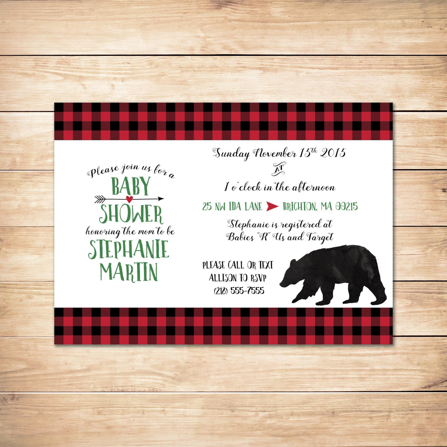 Mountain Theme Baby Shower Invitation Lumberjack Baby