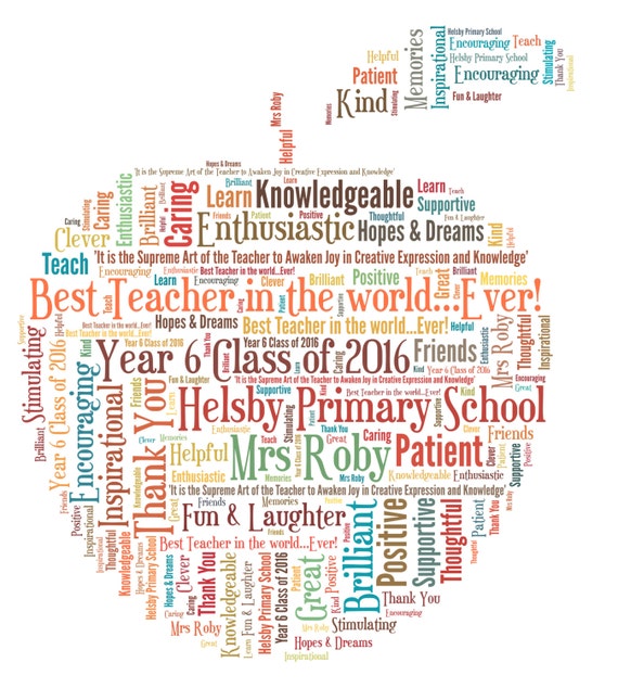 Apple personalised word art. Digital image