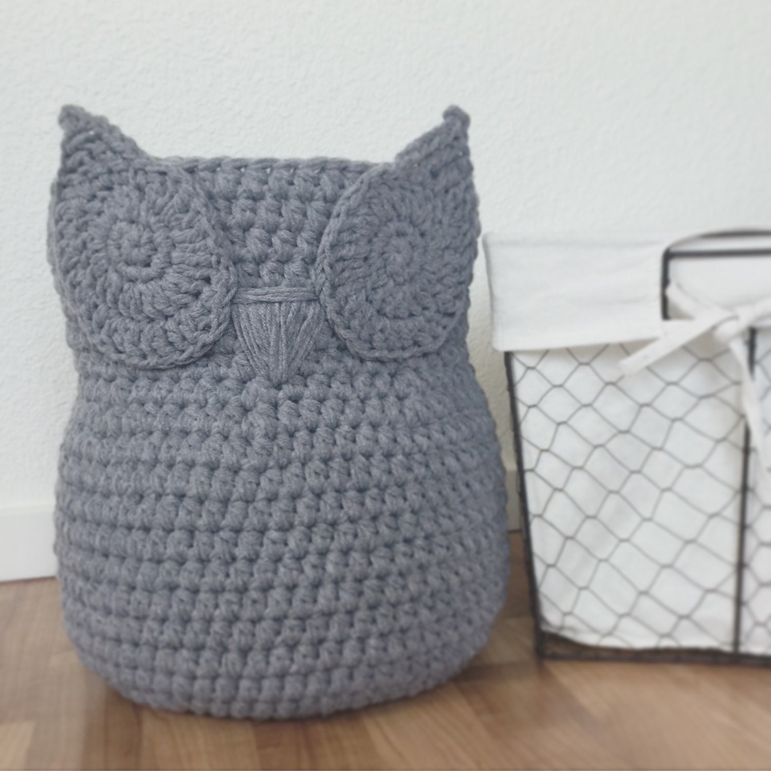 large chic handmade crochet owl basket home decor by large chic handmade crochet owl basket home decor by