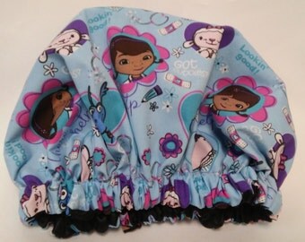 Doc McStuffins Blue Satin Bonnet, Kids Satin Lined Cap, 2