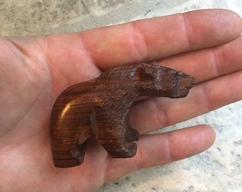 Ironwood Polar Bear Wood Carving - Hand-Carved from Arizona Artist! 3"