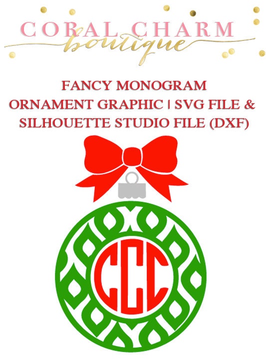 Fancy Monogram Ornament Frame File for Cutting Machines SVG