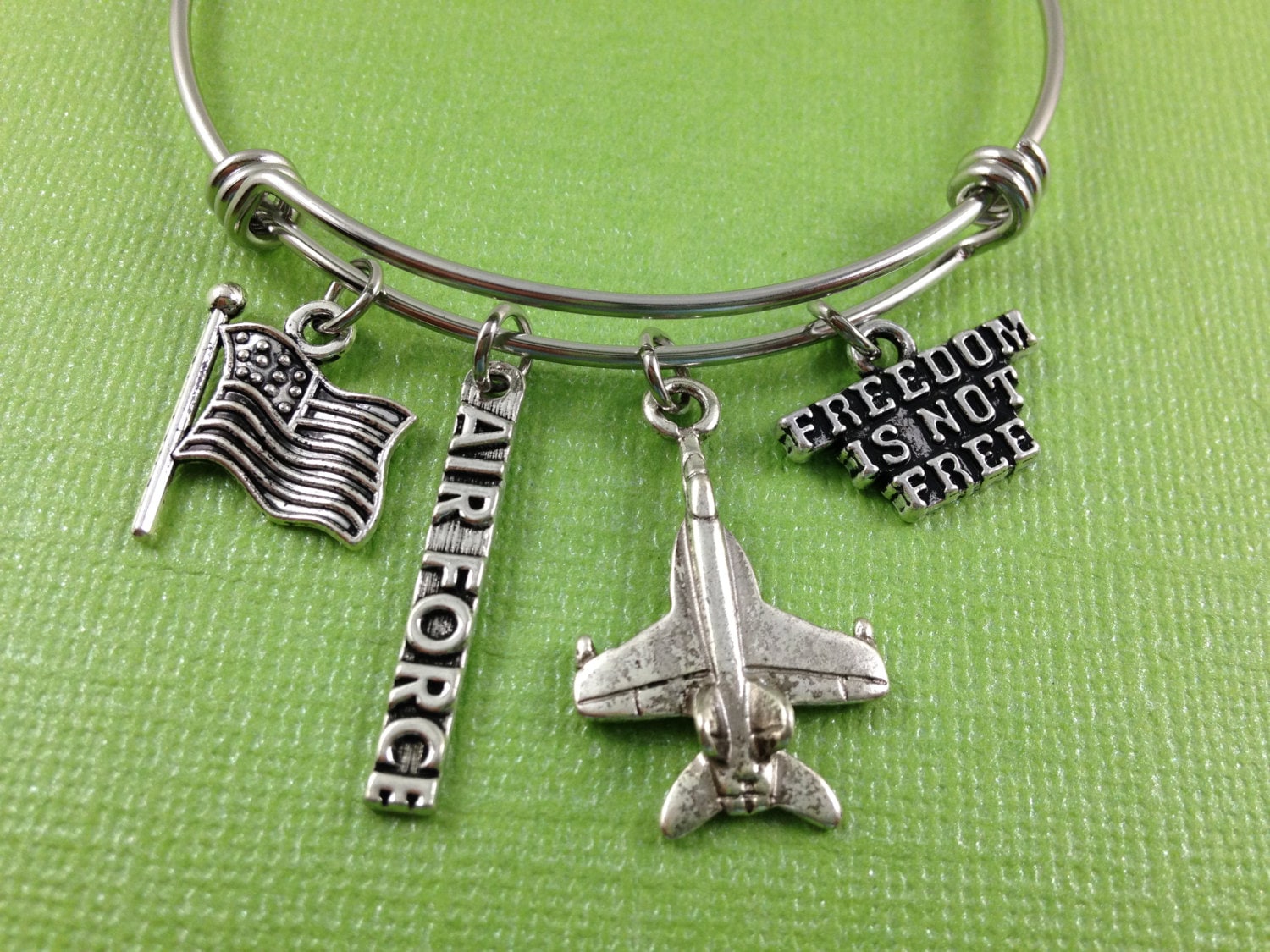 Air Force Charm Bracelet Air Force Bangle Military Bracelet