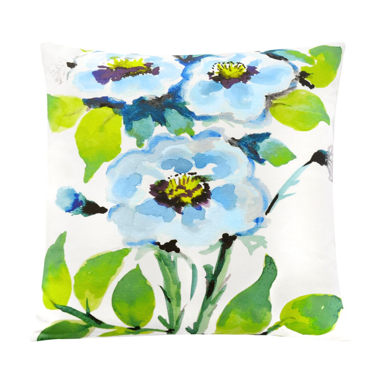 Watercolor Floral Cushion Blue Floral Pillow Cover