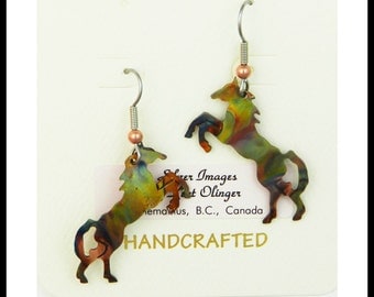 Horse earrings, horse jewelry, equestrian earrings, country western art, wild horses, rodeo horses, equine earrings, cowgirl, rodeo queen