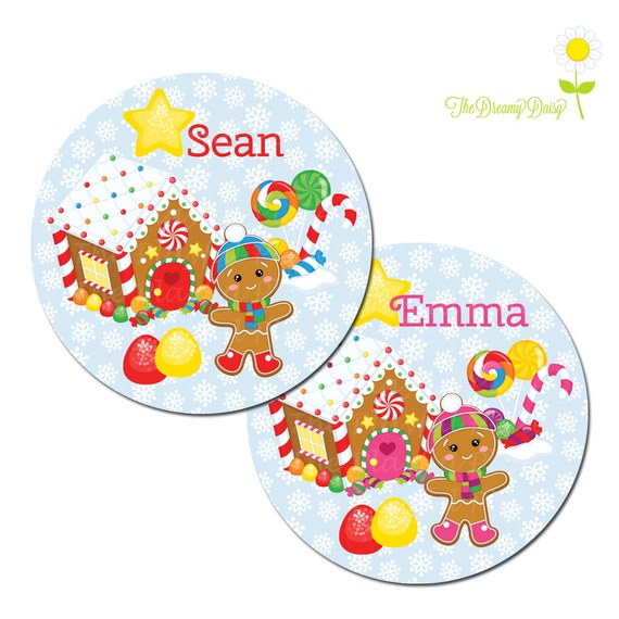 Personalized Christmas Plate for Kids Gingerbread House