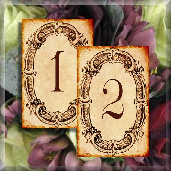 table numbers printable vintage frame numbers 1 10