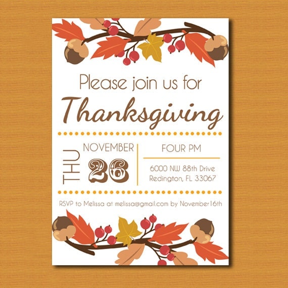 Thanksgiving lunch invitation templates