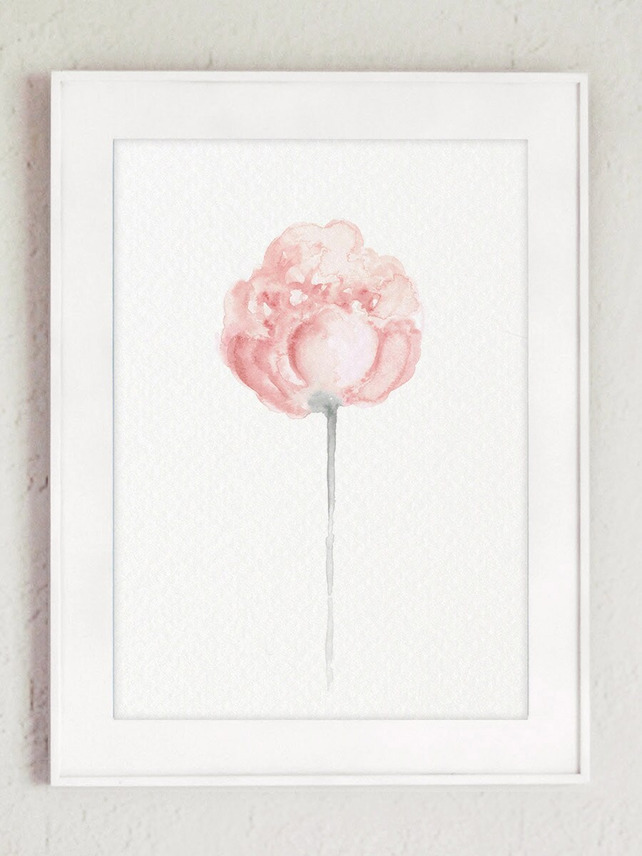 Shabby Chic Painting Baby Pink Nursery Wall Decor Gray Coral