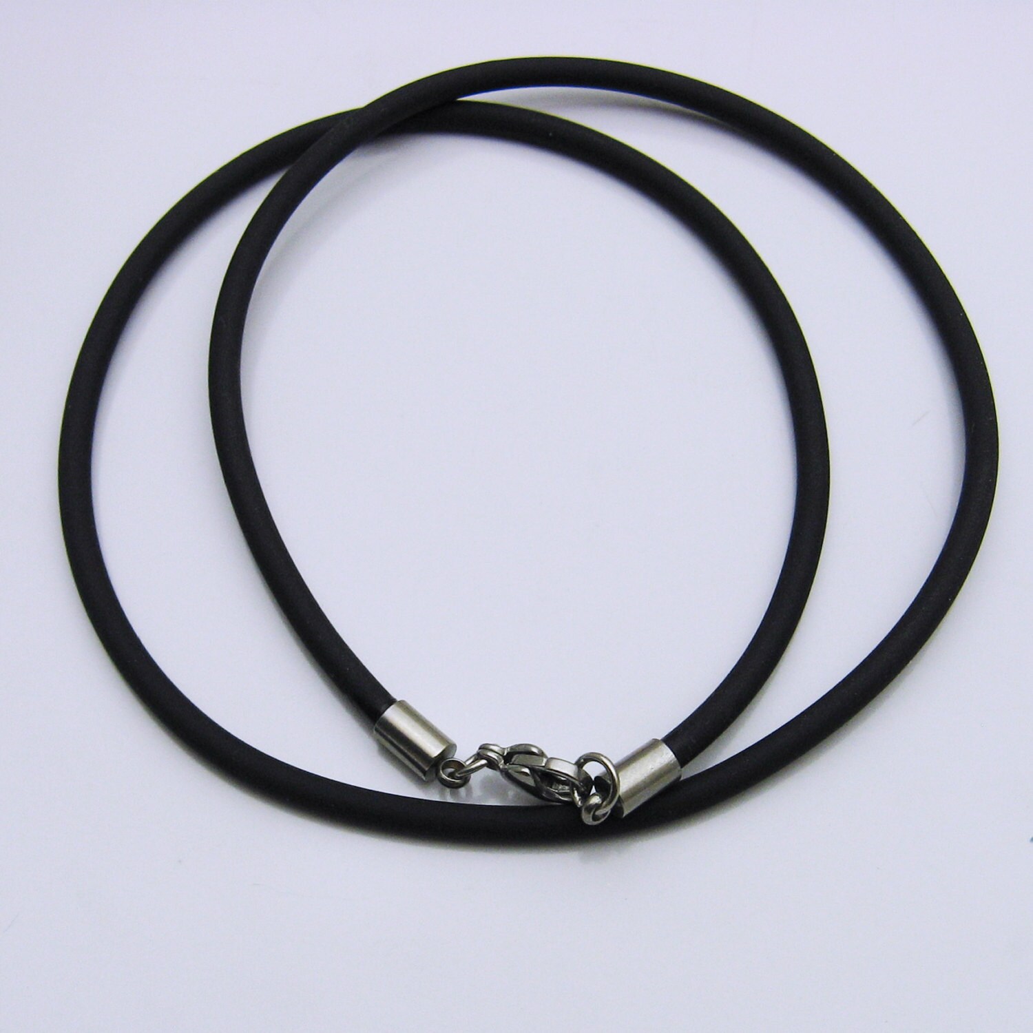 Rubber Cord Necklace Black Rubber Cord 3mm Round Rubber
