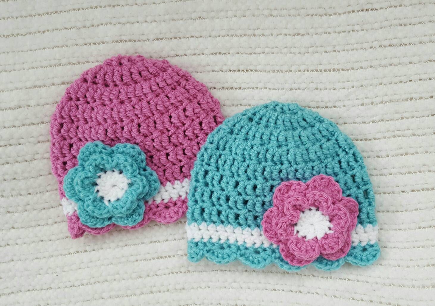 Crochet twin hats twin baby gifts baby girl gifts newborn