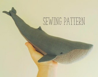 Blue whale sewing pattern /soft toy PDF tutorial by Willowynn