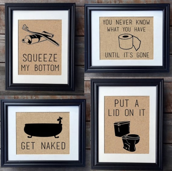 Best Selling Funny Bathroom Burlap Prints Bathroom Wall Art