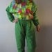 Vintage 80's 90's Ski Suit Neon Colors One Piece Jumpsuit Patterned Retro Snowsuit Hipster Winter Wear Bright Childrens Ski Suit Size 158