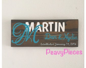 Personalized wedding sign, family established sign, wedding sign, wedding gift, Anniversary gift, Newlyweds wood sign, Wedding date sign
