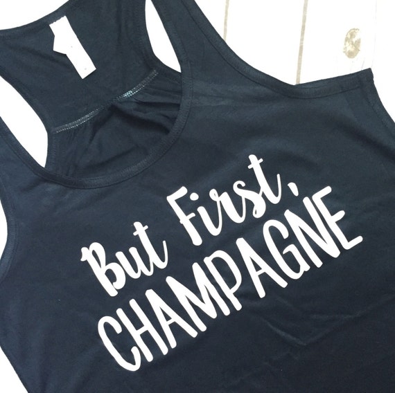 bust first chamapgne black and white tank