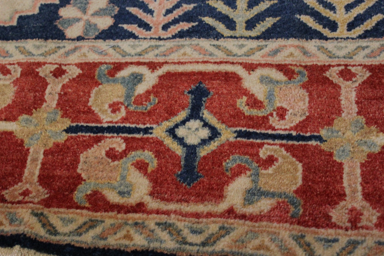 Turkish Rug 6x9 Rug Hand Knotted Orange & Blue Rug. Fabulous