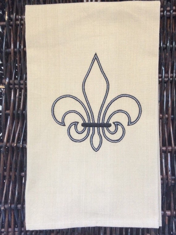 Fleur de lis towel. Louisiana kitchen towel. Guest towel. Tea