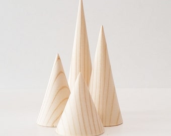 Ring Cone Set Pine Wood Mother's day gift Jewelry Display Ring Organiser Ringorganiser Christmas Gift