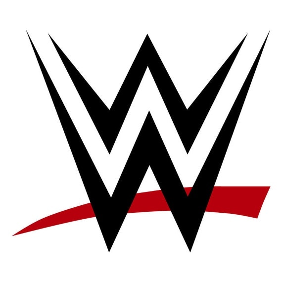 WWE Logo Decal Sticker 2 Color Red and Black by Vaultvinylgraphics