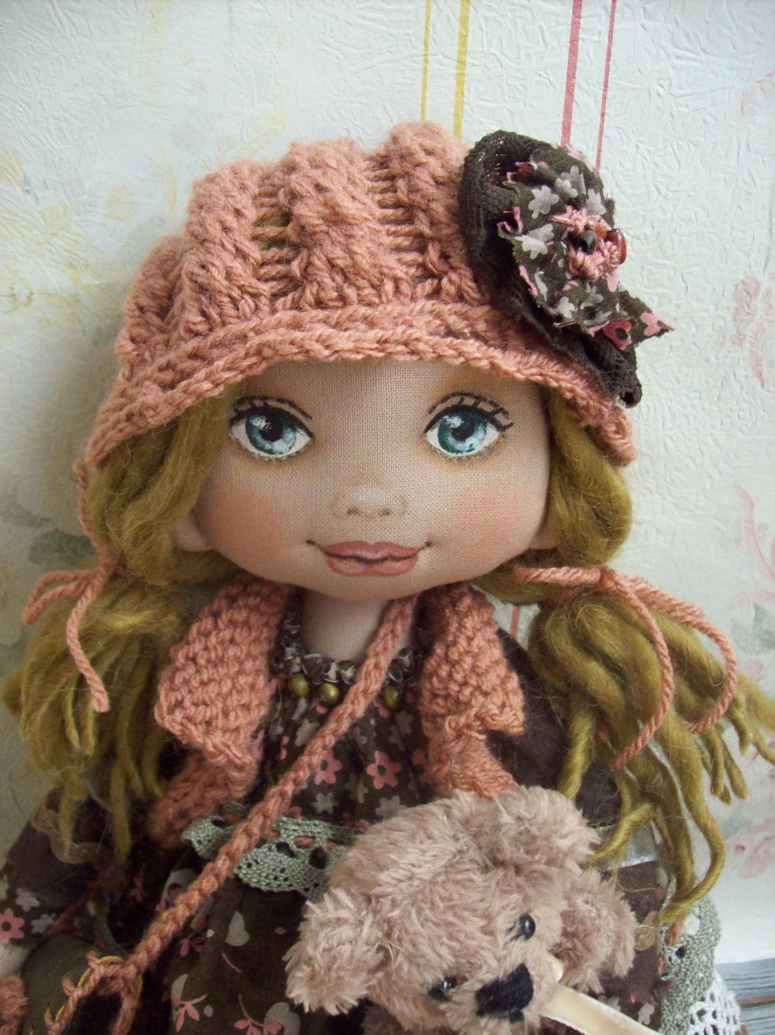 Textile art Doll Textil Doll Handmade Doll Home Decor