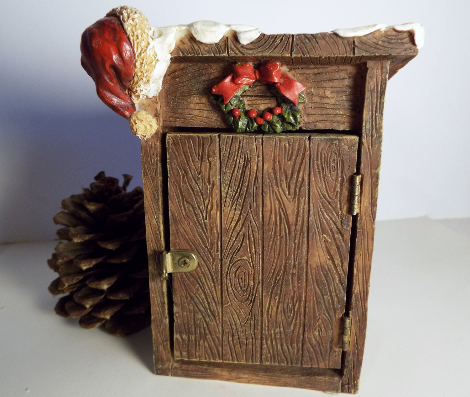 Santa in the Outhouse/ Old Fashioned Wooden Outhouse w