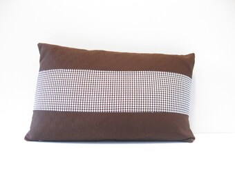 12x20 Brown check pillow cover