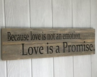Love is a Promise. Doctor Who Inspired Wall Decor. by KobolDesigns