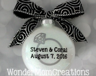 Engagement Christmas Ornament; Personalized Engagement Ornament; Just Engaged Ornament; Engagement Gift Ornament